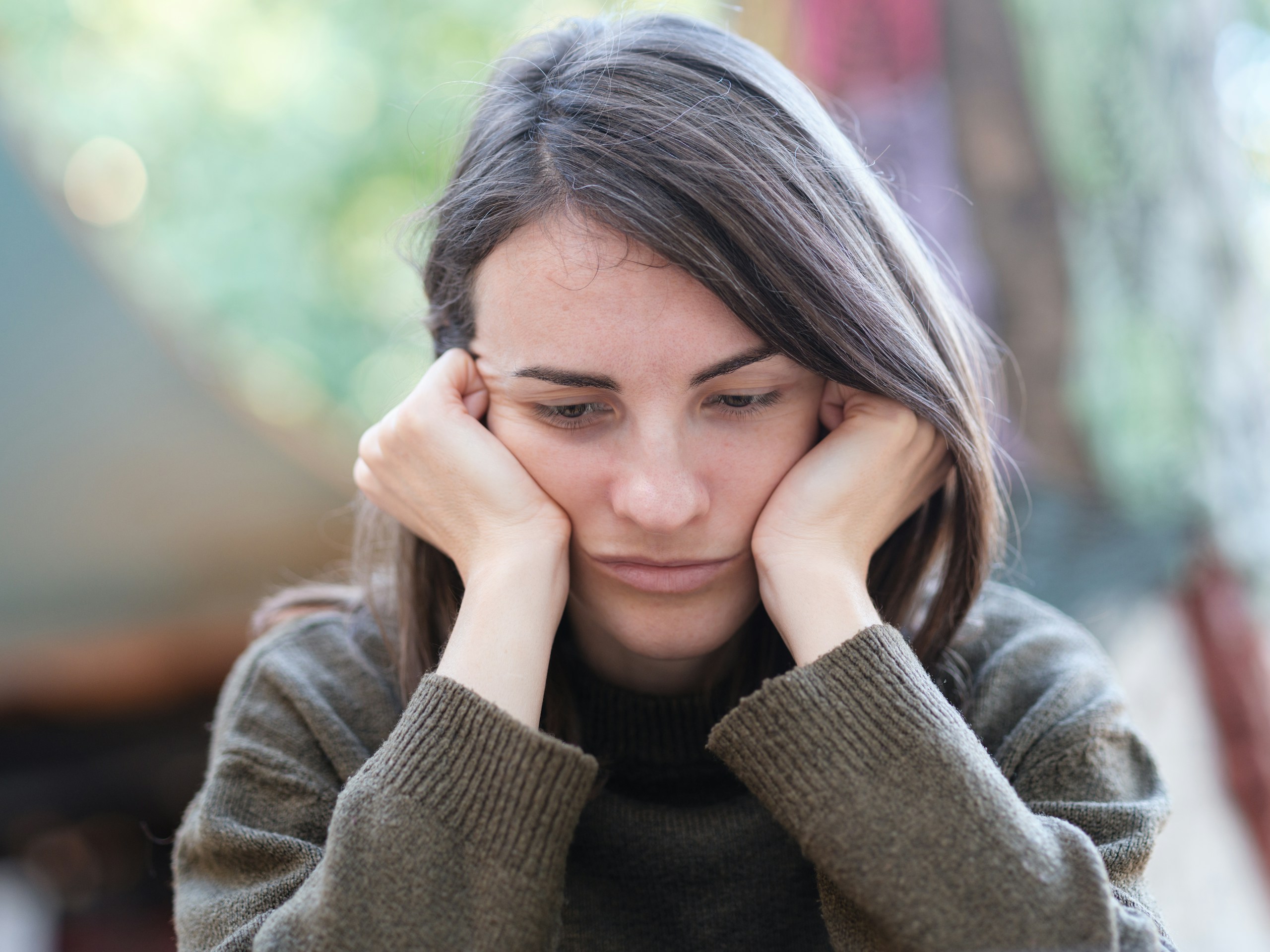 portrait of a sad woman